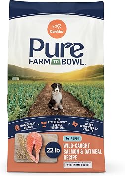 Canidae Pure Farm to Bowl Dry Puppy Dog Food - Balanced Nutrition for - Limited Ingredient Formula - Grain, Wheat & Soy-Free - Puppy-Friendly - 22 lb - Wild-Caught Salmon & Oatmeal Recipe