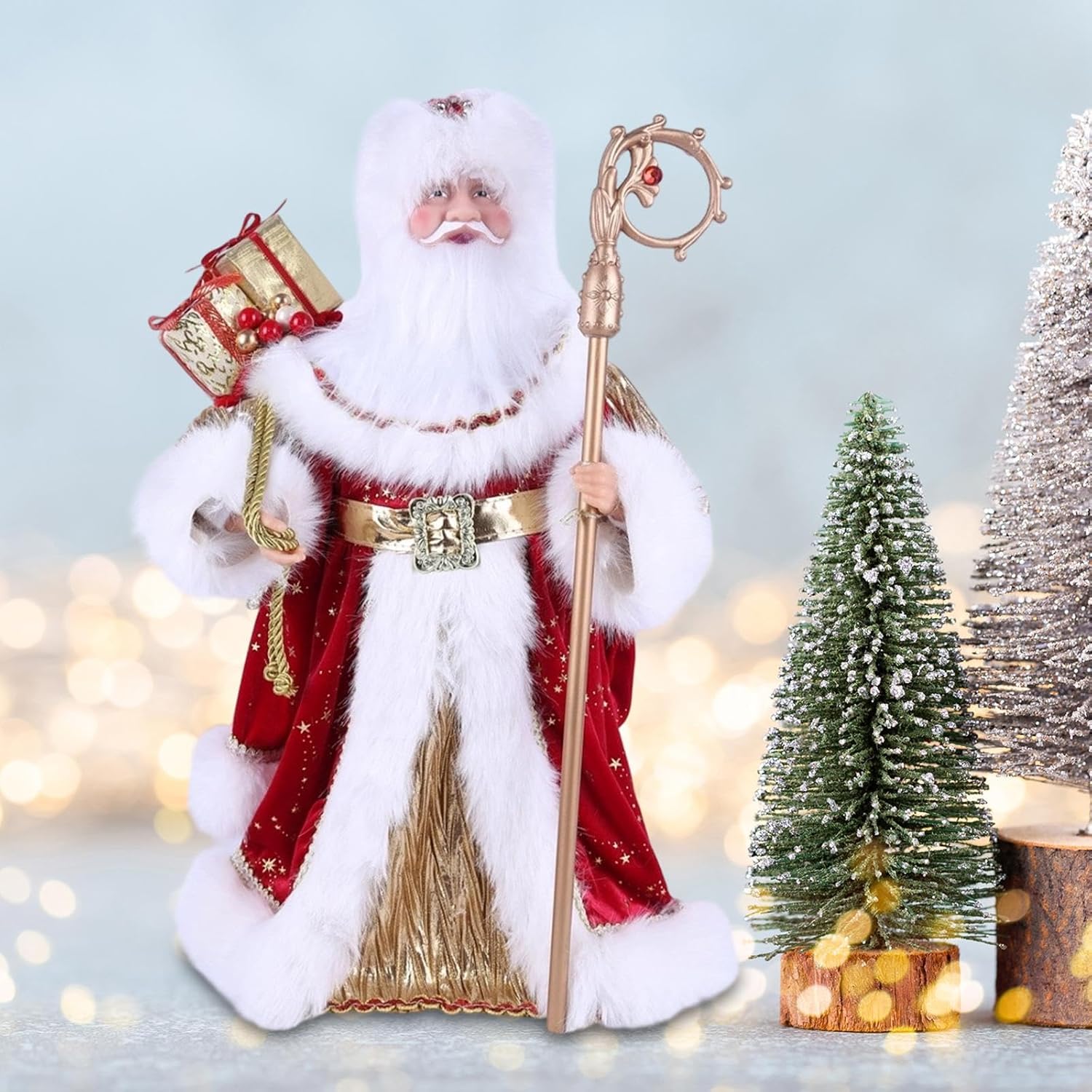 Santa Claus Figurine Doll Toy Decorative Party Holiday Ornament Christmas Decoration