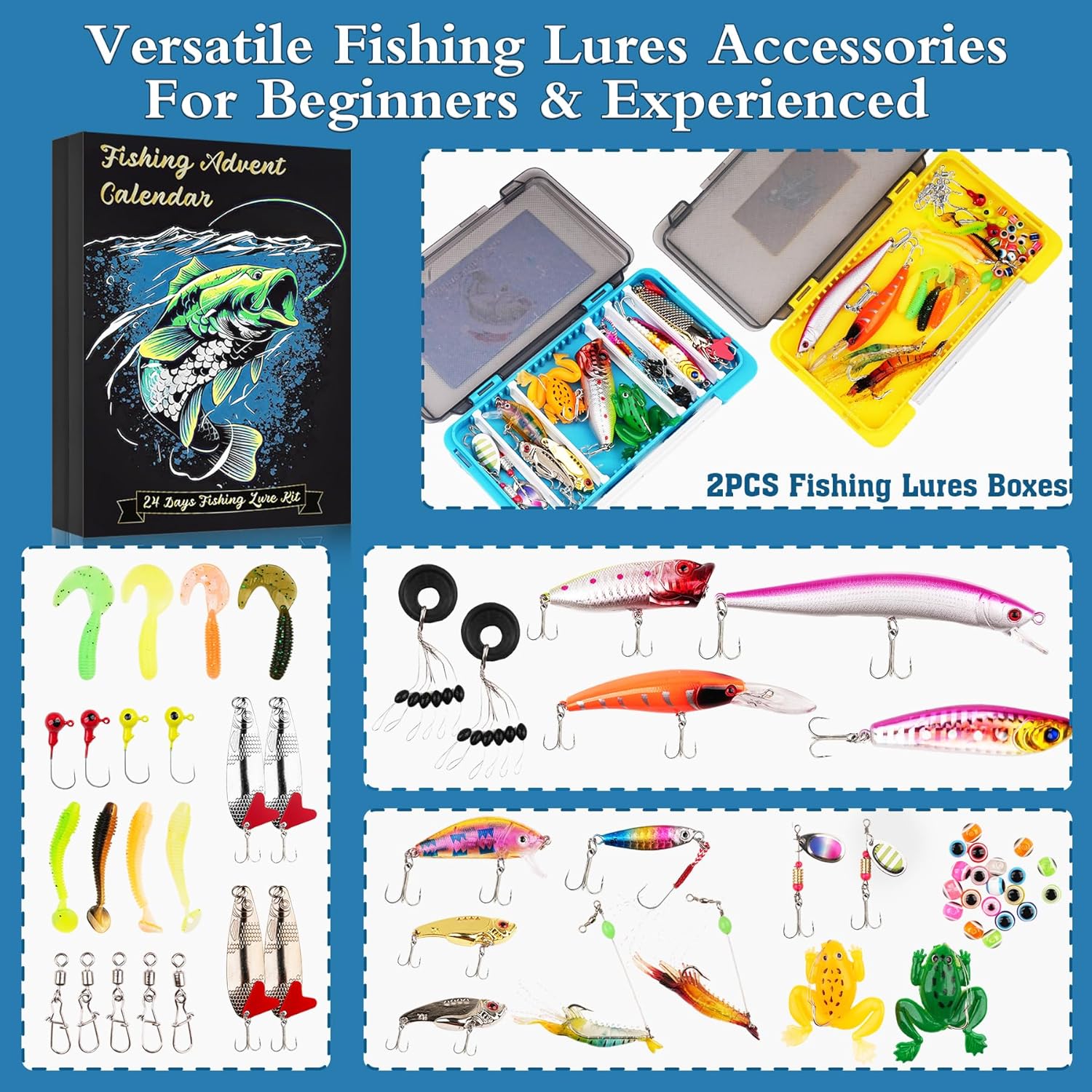 SUNNINO Fishing Advent Calendar 2025 for Adult, Fishing Lures Advent Calendar with Tackle Box, 24 Days Christmas Gifts for Men Teen Boys Father Husband Boyfriend Surprise - Image 3