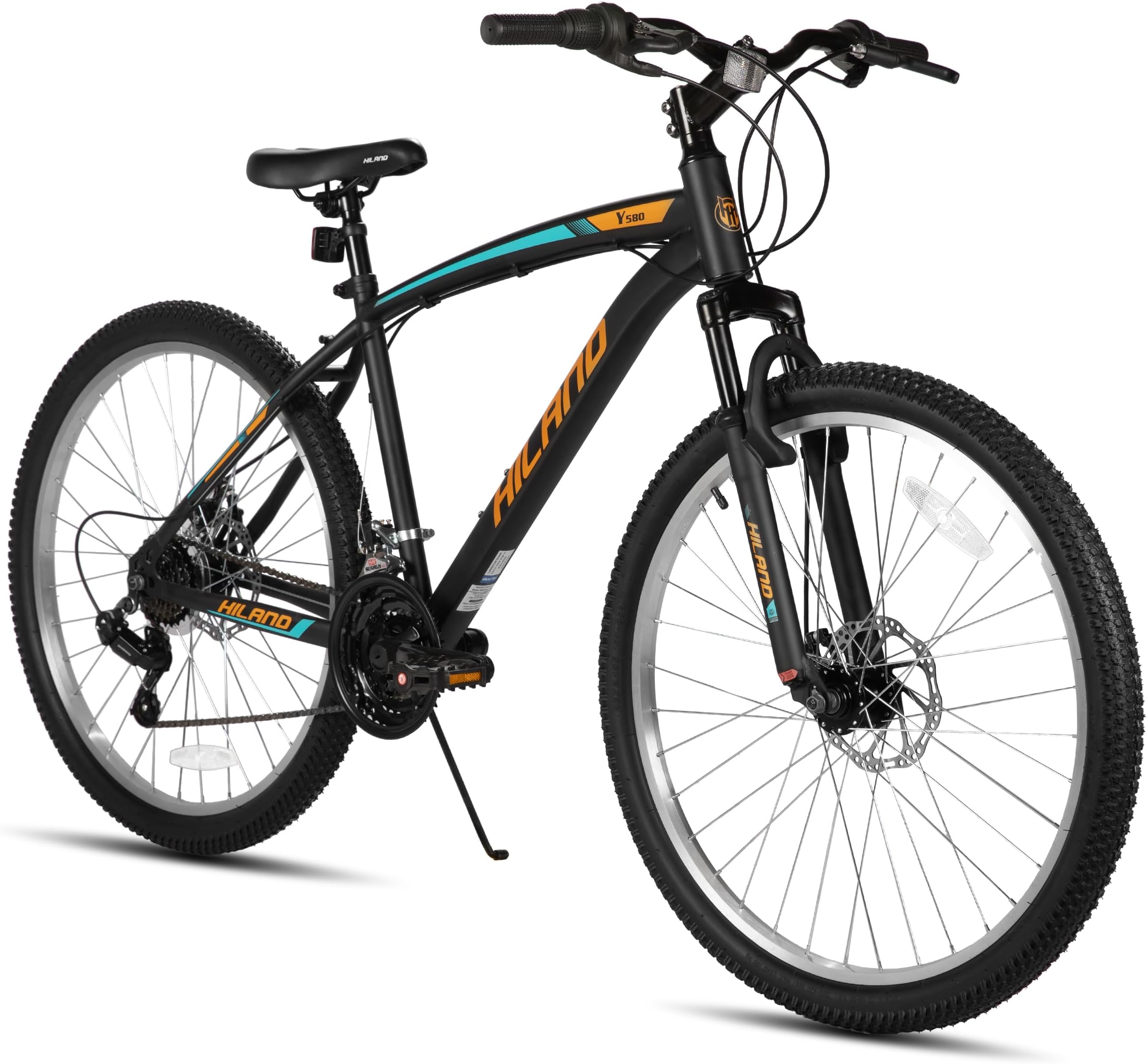HILAND Ridge 26 27.5 Inch Mountain Bike, 18 Speed MTB with Dual Disc Brakes, Mountain Bike for Men Women, High Carbon Steel Frame Bicycle for Adult