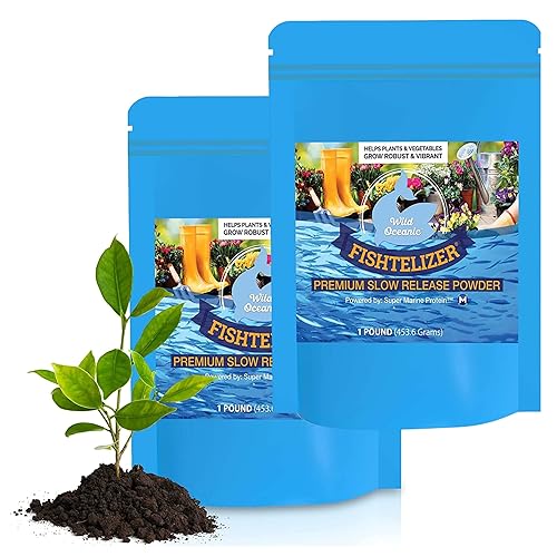 Miniatura 1 de Fishtelizer Fertilizante de pescado en polvo de liberación lenta, fertilizante vegetal totalmente natural, sustituye al fertilizante de jardín