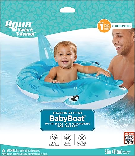 Vista 22 de SwimSchool Infant Baby Pool Floats, Free Swimming, Super Buoyant – Ages 6-24 Months – Multiple Colors/Styles – Adjustable Canopies and Seats, Splash