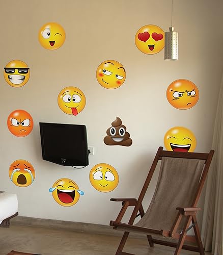 Miniatura 5 de calcomanías de pared, grandes, de Emoji # 6052