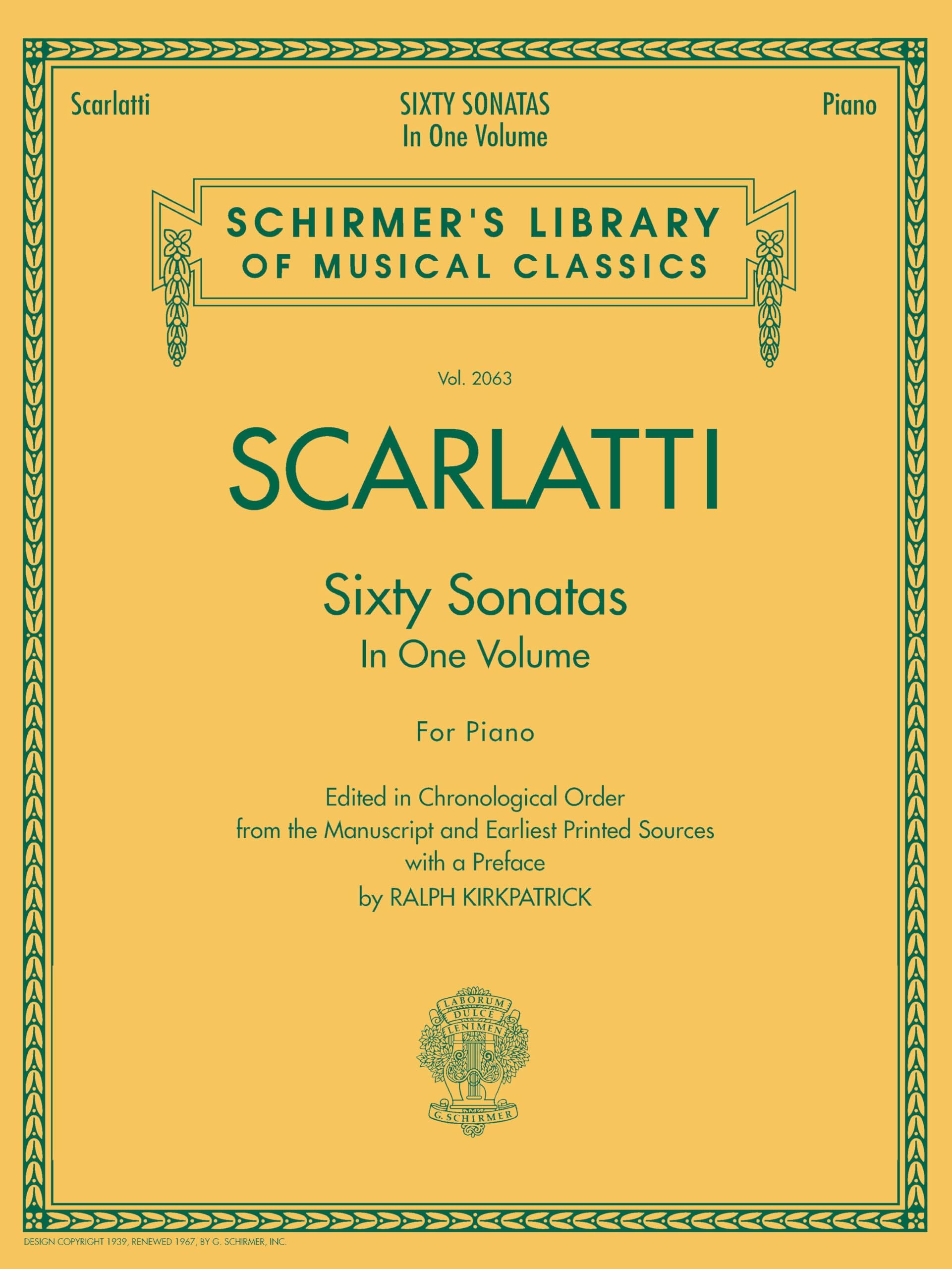 60 Sonatas, Books 1 and 2: Edited in Chronological Order from the Manuscript and Earliest Printed Sources: 2063 (Schirmer's Library of Musical Classics)