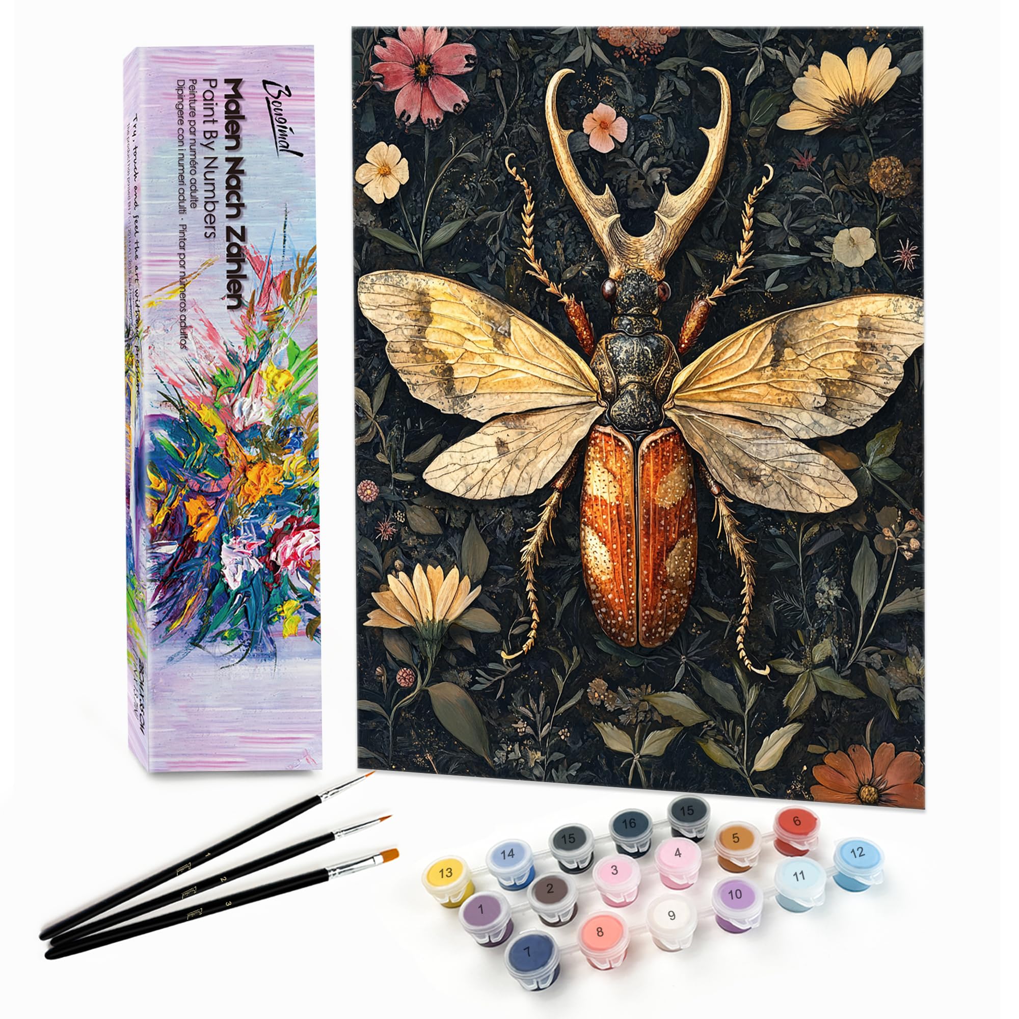 Bougimal Pintar por Numeros Adultos Animal incluir Pinceles y Pintura Acrilica, Perro, Sin Marco 28 X 35cm — view 9