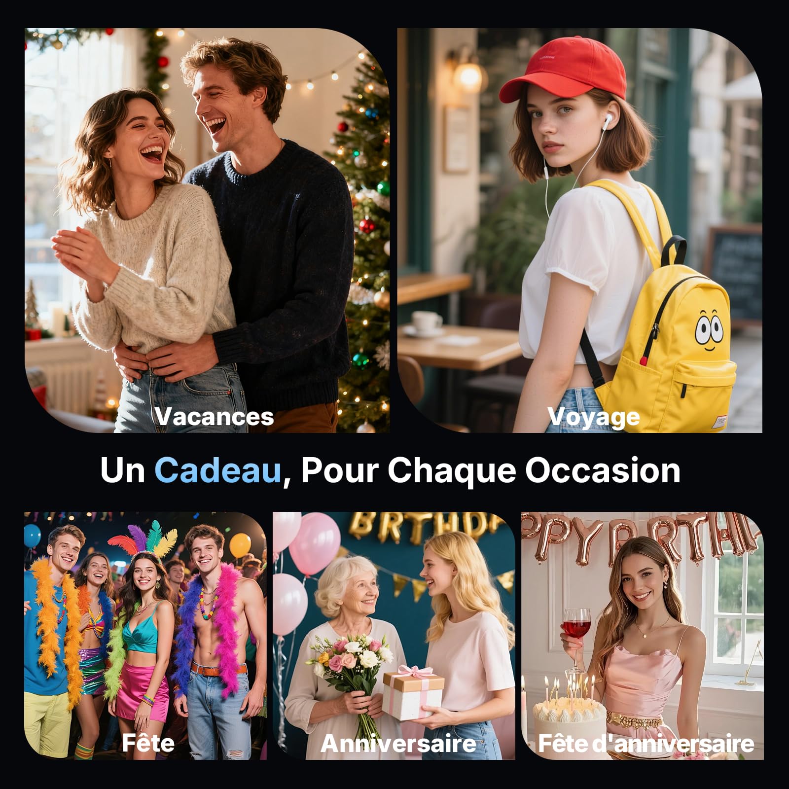 Appareil Photo Numérique 4K 64MP Appareil Photo Compact avec Double Caméra, Autofocus, Écran IPS 2,8", Zoom Numérique 16X, Anti-Tremblement, 2 Batteries, Carte 32GB pour Adolescents, Débutants