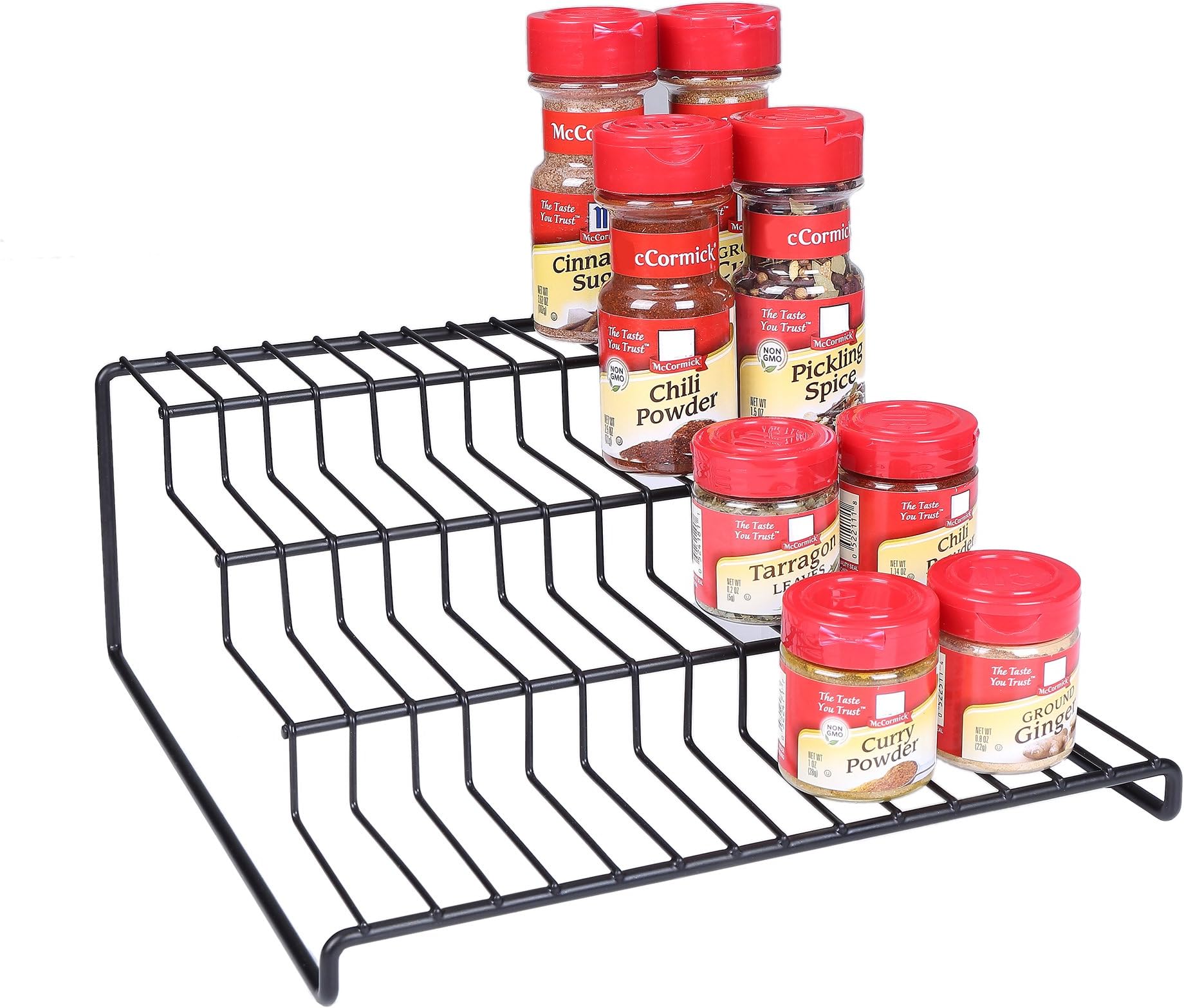 4 Tier Cabinet Spice Rack Organizer GONGSHI-Step Shelf Storage-Black