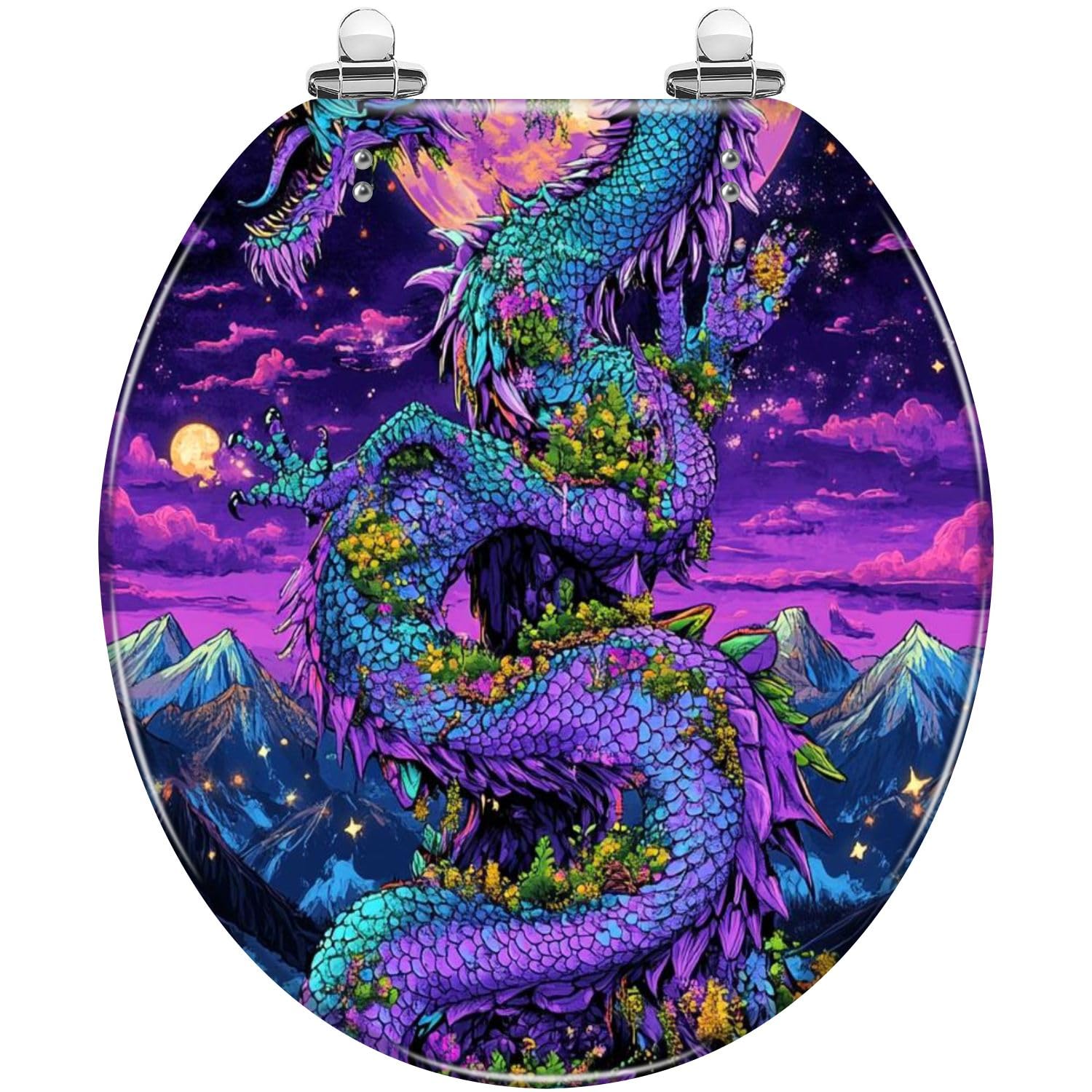 Decorative Toilet seat, Hinges, Install Close Install Easy Fantasy Cover, Adjustable, Lightweight, Durable, Portable, User-Friendly, Compact, Resin, Quick, Release, Quietly