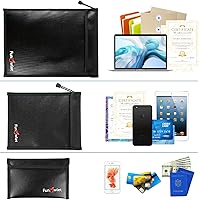 Vista 5 de FunOwlet Bolsa de documentos impermeable ignífuga, paquete de 3 organizadores de almacenamiento con cremallera resistente al fuego y al agua y juego