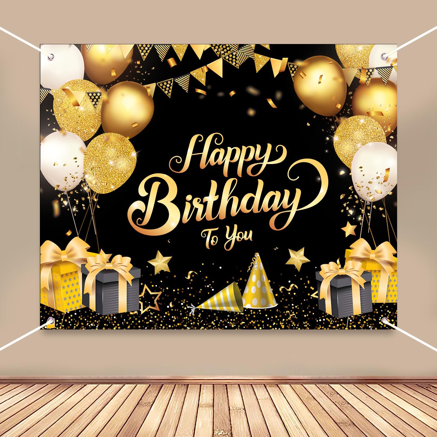 Party Propz Birthday Backdrop for Decorations - Happy Birthday Backdrop for Decoration (4x5 Ft) (Polypropylene) | Happy Bday Decoration Items | Bday Decorations for Kids Adults