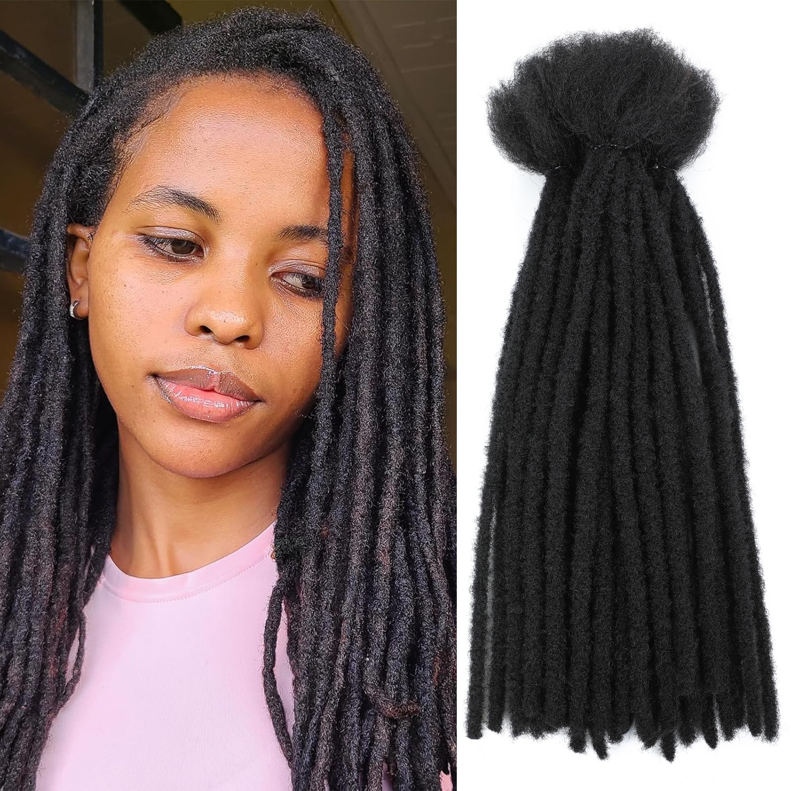 Dreadlocks synthétiques 1B 16 pouces de 0.4cm pour un style reggae unique - 15