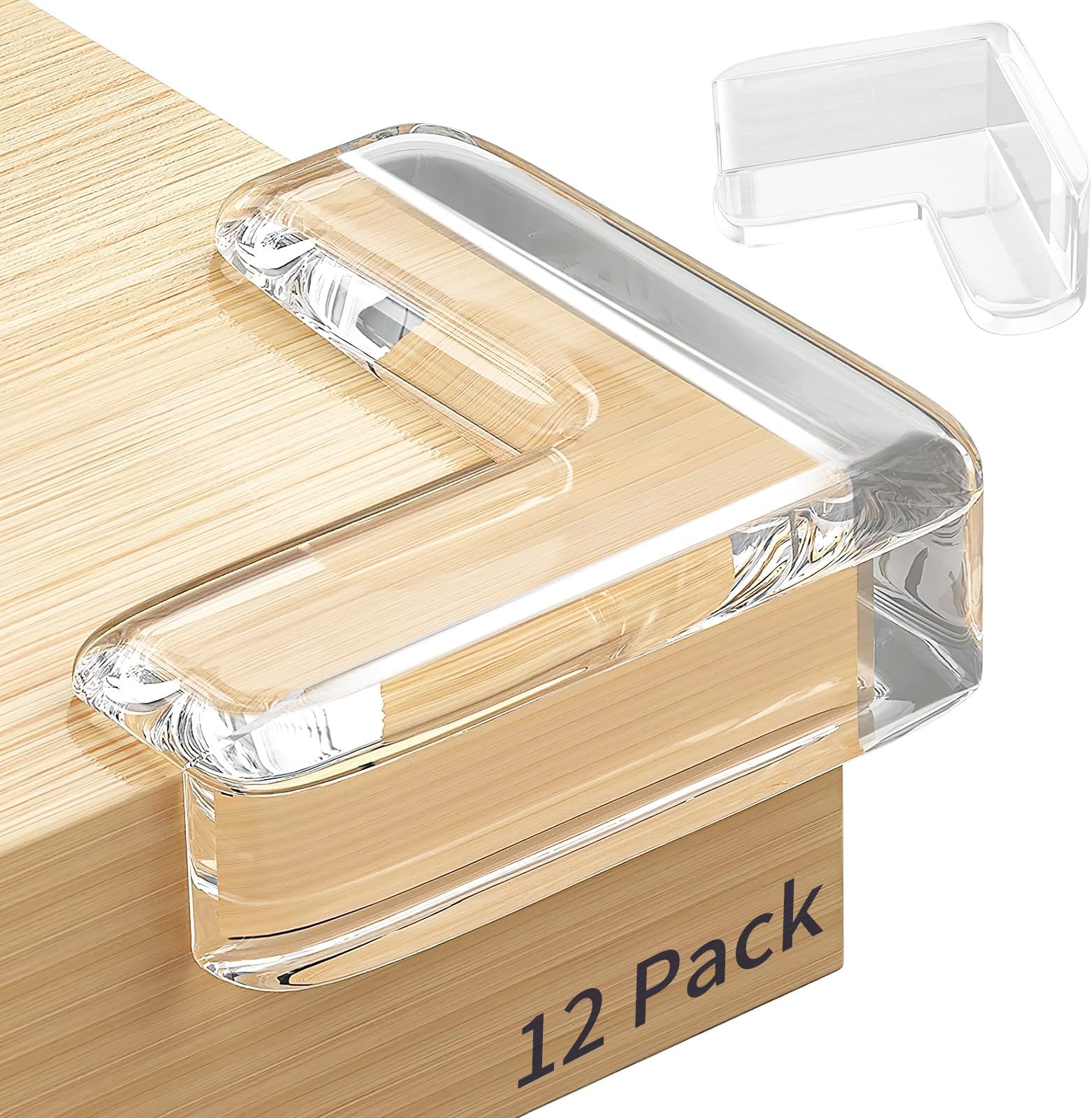 Lusomch Set of 12 Table Protectors, Baby Corner Protector, Clear Furniture Corner Cabinets and Edge Safety Bumpers, Cushion to Cover Sharp Furniture and Table Edges (Pack of 1)),