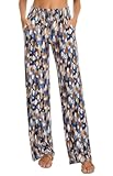 Women's Boho Palazzo Pants Wide Leg Beach Pants High Waisted Lounge Pants with Pockets