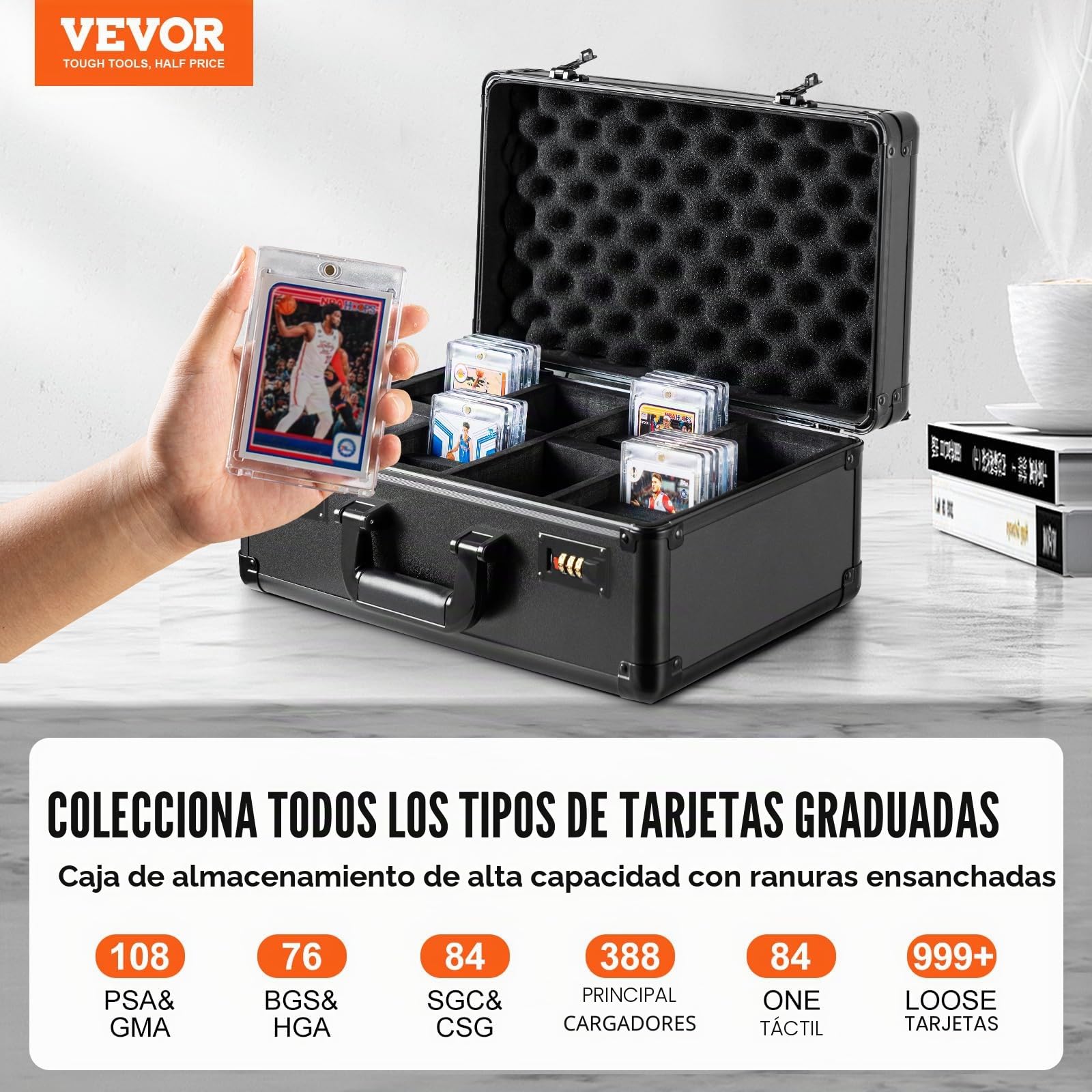 VEVOR Caja de Almacenamiento de Tarjetas Graduadas
