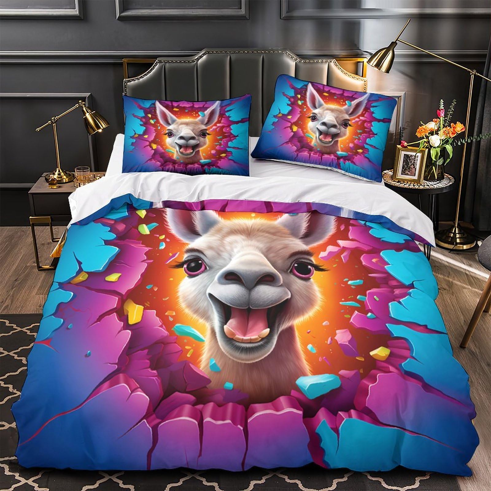Housse de couette lama 140x200 pour une chambre d'ado pleine de gaieté et de douceur