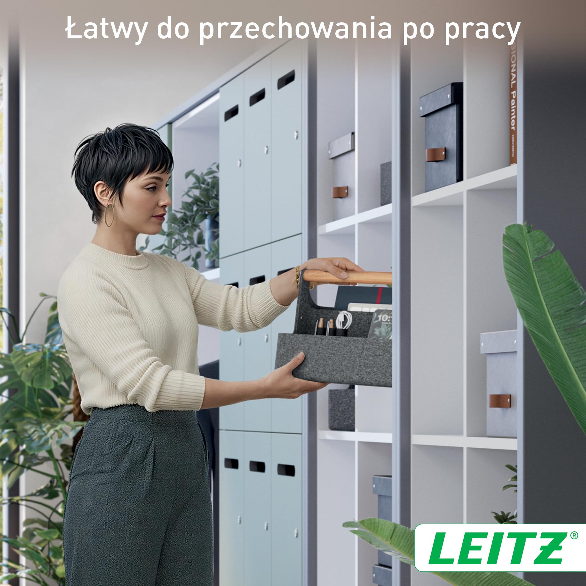 Przenośny Organizer Leitz Fabric z Uchwytem - Składany Organizer na Biurko z 4 Przegródkami z Ochronnych Materiałów z Recyklingu - 38 x 19 x 26 cm
