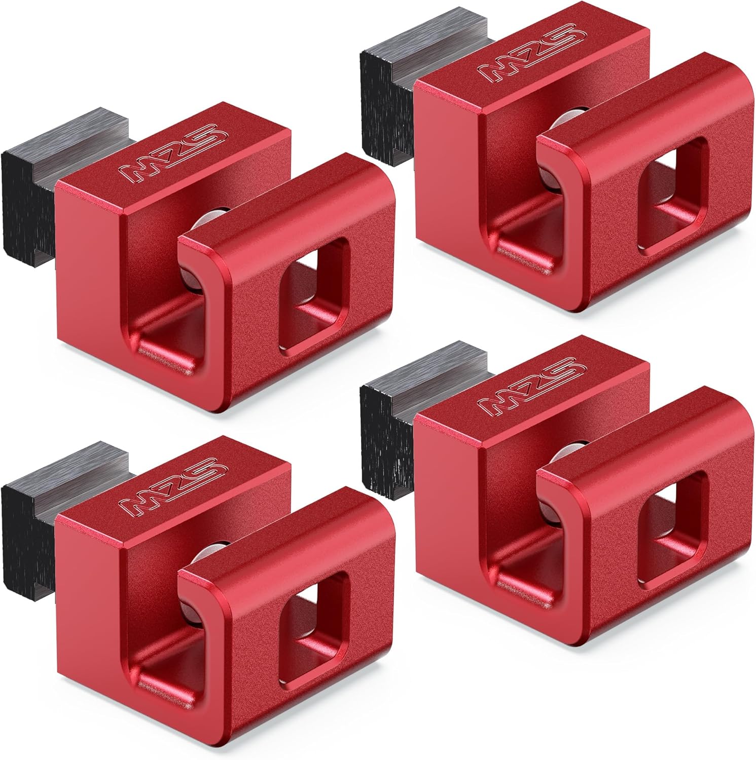 MZS Tie Down Anchors, Bed Rail Cleats Compatible with Tacoma/Tundra/Gladiator Deck Rail System Rope Point for Cargo Trailer, Replaces PT278-35160 Aluminum (Red, 4pcs)