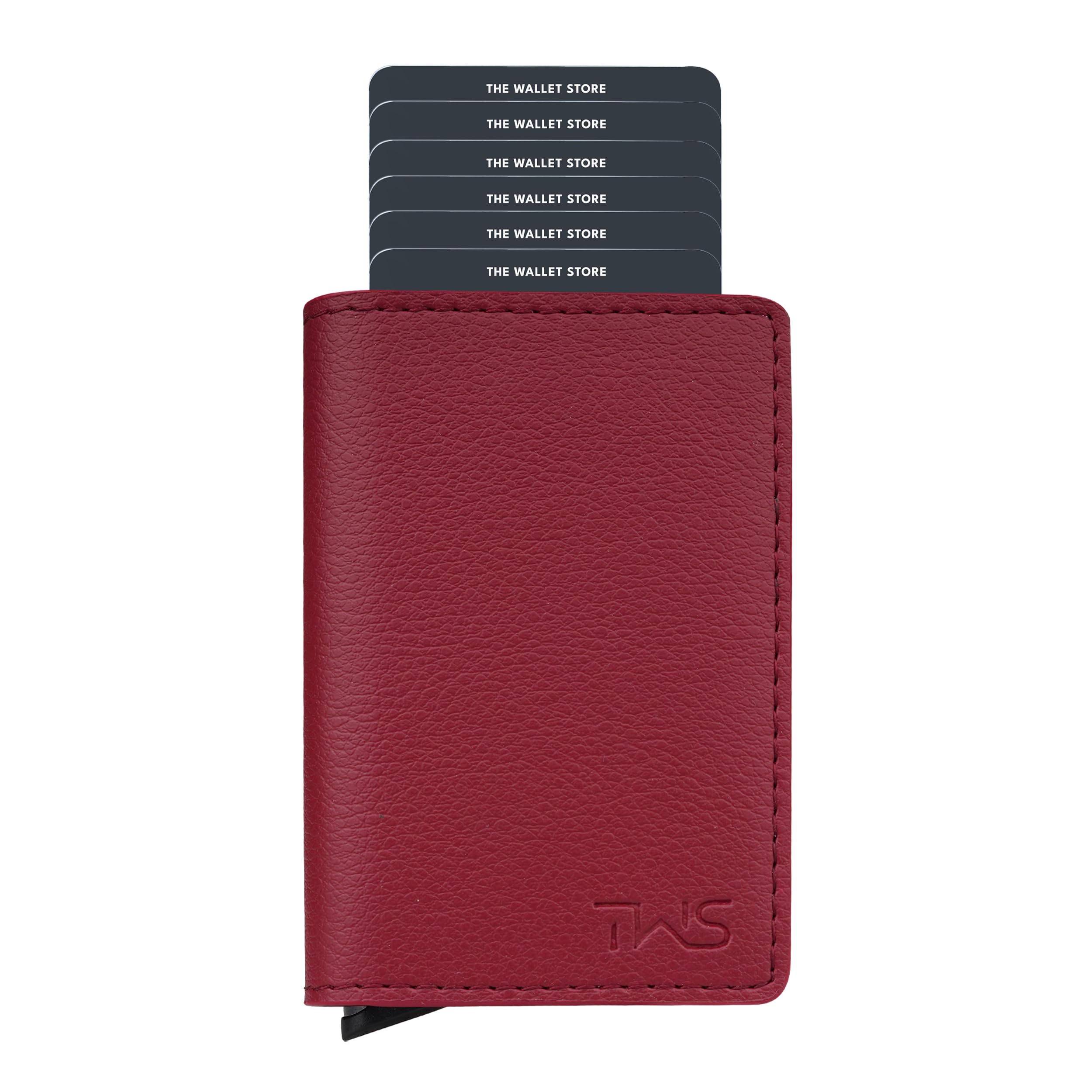 The Wallet Store Vivid Vault RFID Protected Metal Cardholder - Maroon