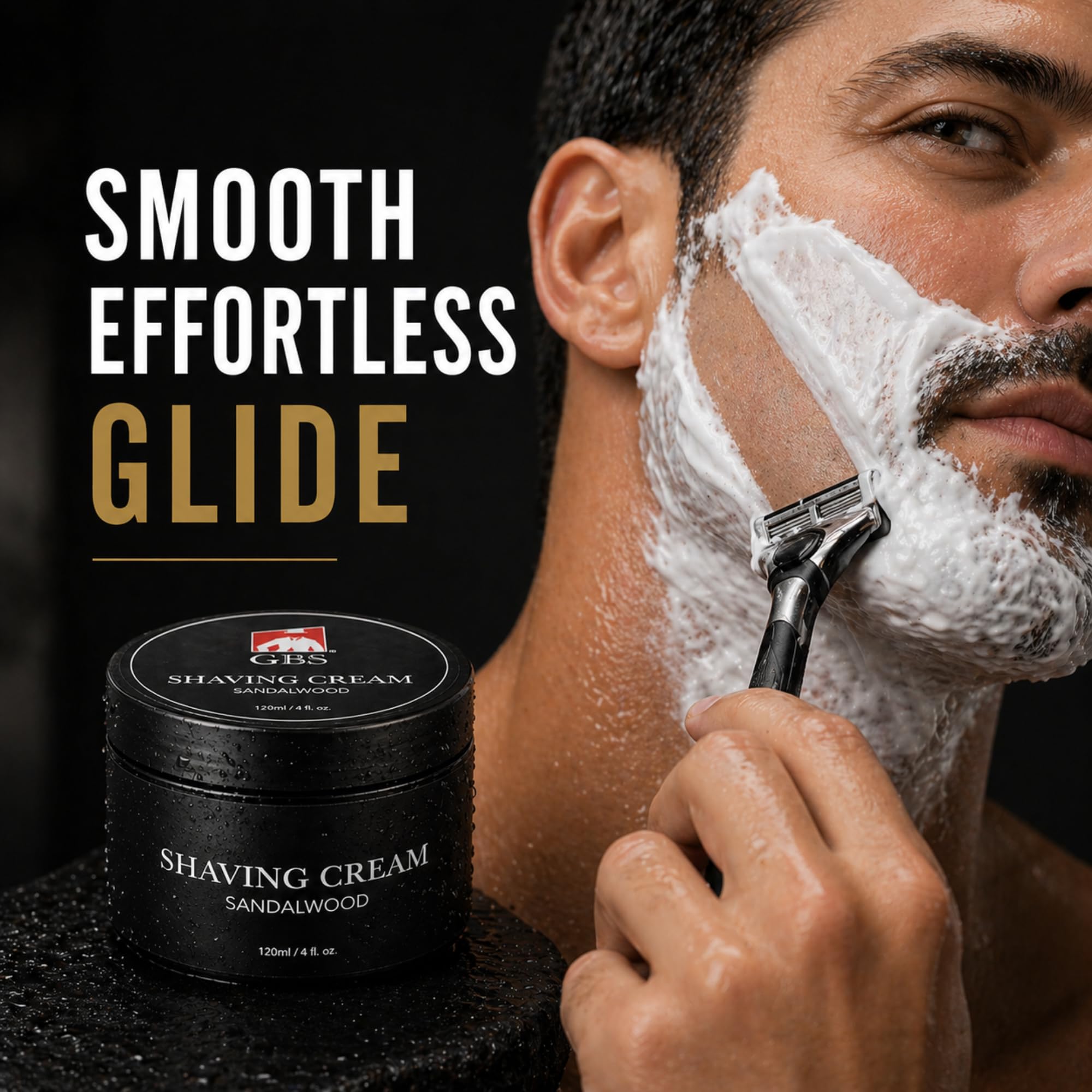 G.B.S Crema da barba al sandalo per pelli sensibili. Idrata e nutre per una rasatura rasata. Protegge la pelle da tagli, urti, arrossamenti e irritazioni. Confezione da 1 pezzo
