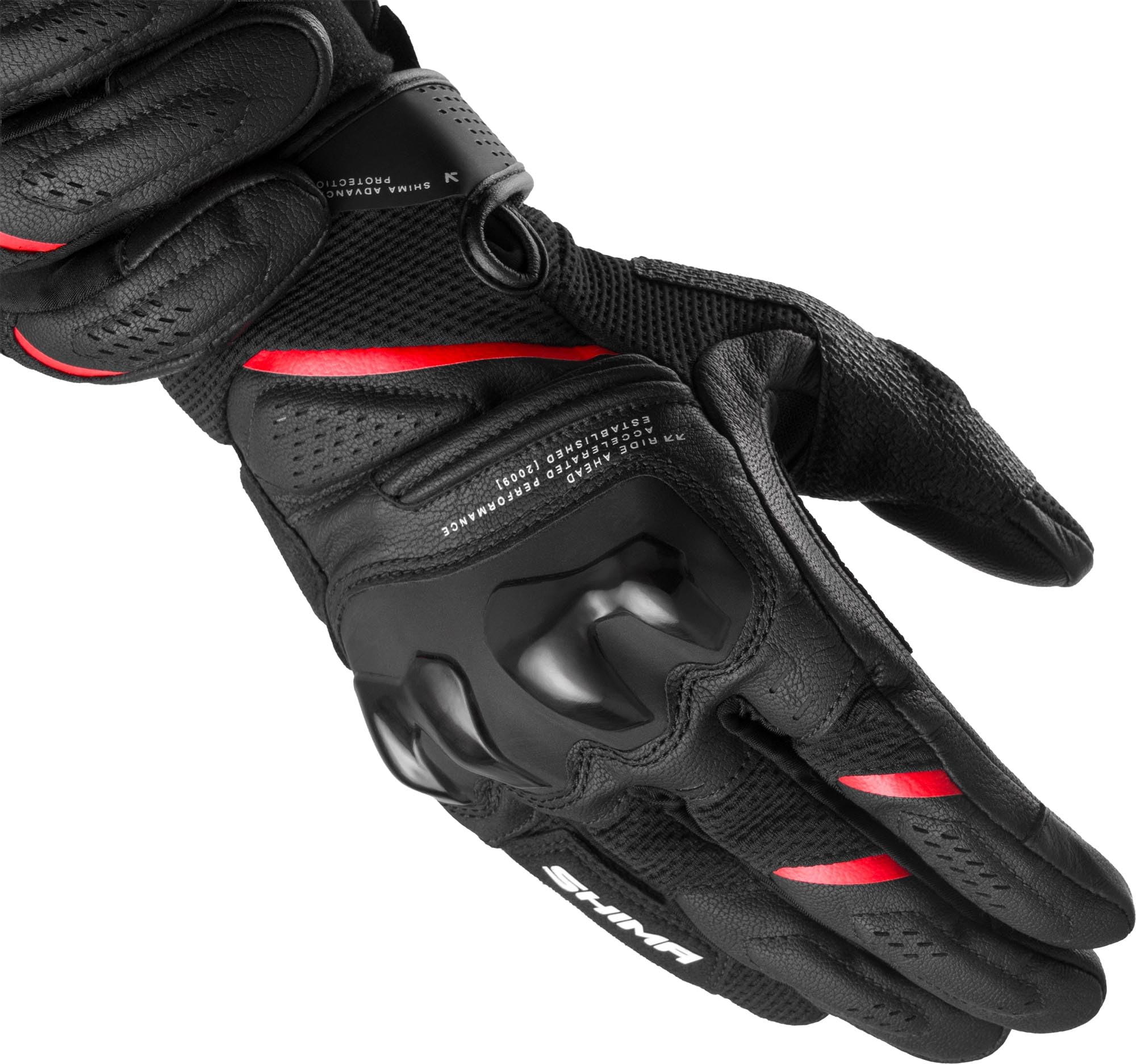 SHIMA Spark 3.0 Rękawice motocyklowe, czarny/czerwony, S
