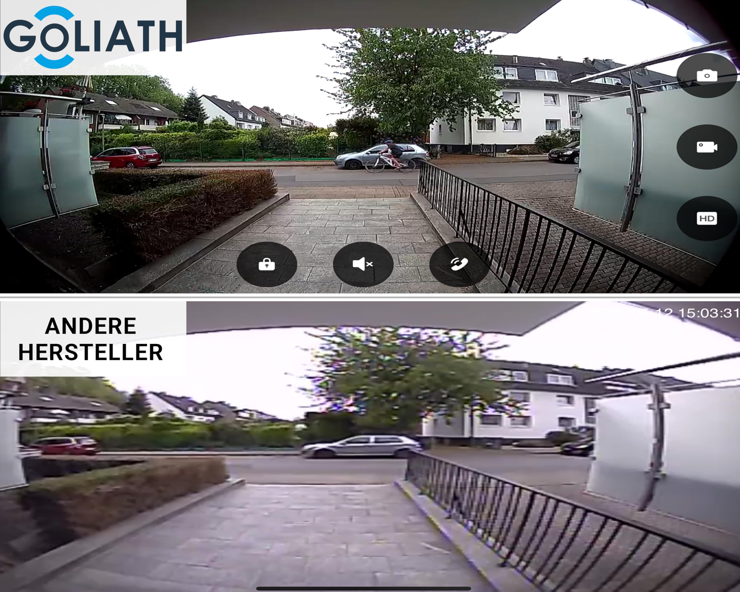 GOLIATH® PRO 2 Draht Türklingel & Türsprechanlage mit Kamera & Monitor [Full HD] - Klingel mit Kamera & Monitor - Doorbell Camera - Video Sprechanlage mit Türöffner - Videotürklingel Weitwinkelkamera