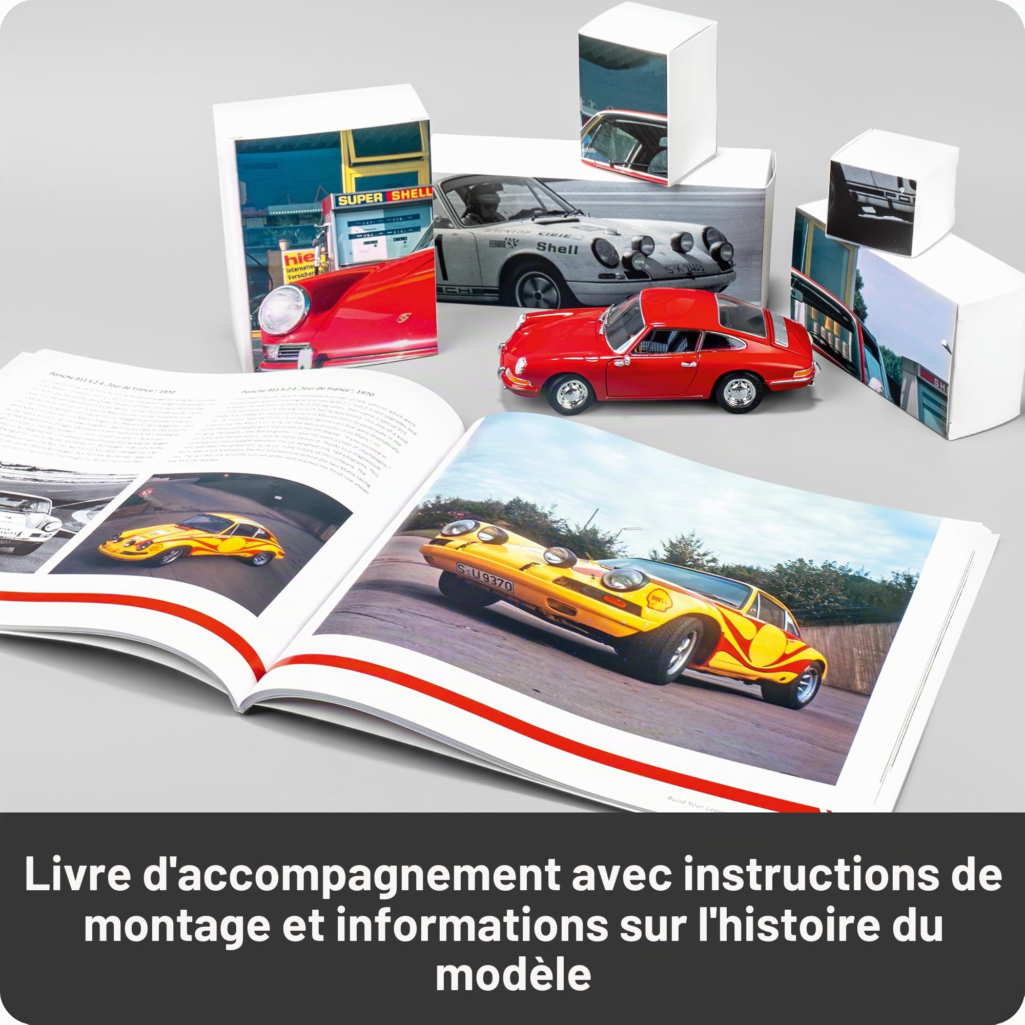 FRANZIS 67247 - Porsche 911 - Build Your Legend - Kit de modélisme détaillé avec Module sonore, éclairage LED, Livre d'accompagnement
