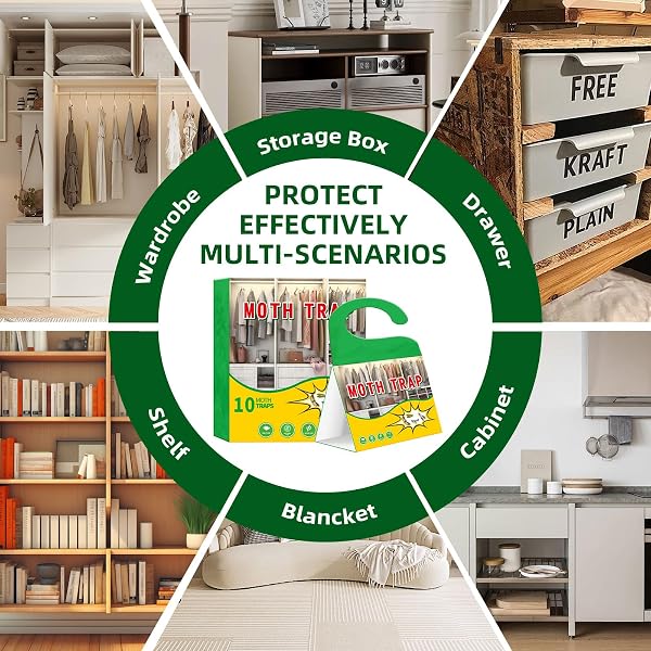 Moth Traps Premium Pheromone Sticky, Non-Toxic & Odorless Moth Catchers for Wardrobes, Carpets, Clothing & Homes (10 Traps) - 4