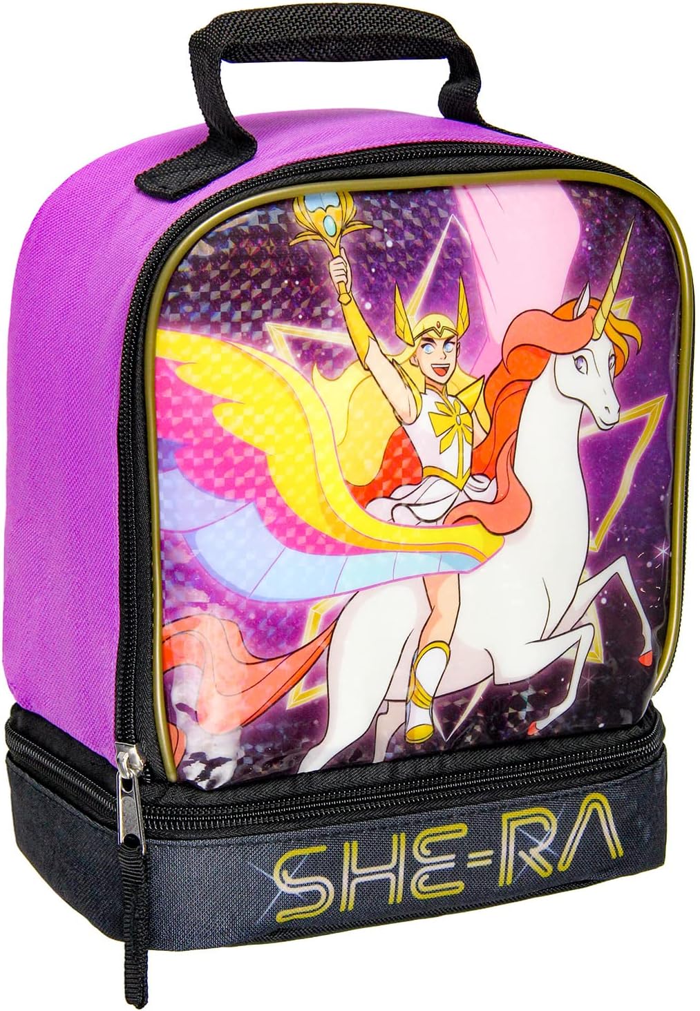 Bioworld She-Ra And The Princess Of Power She-Ra And Swift Wind Dual Compartment Insulated Lunch Box 10"