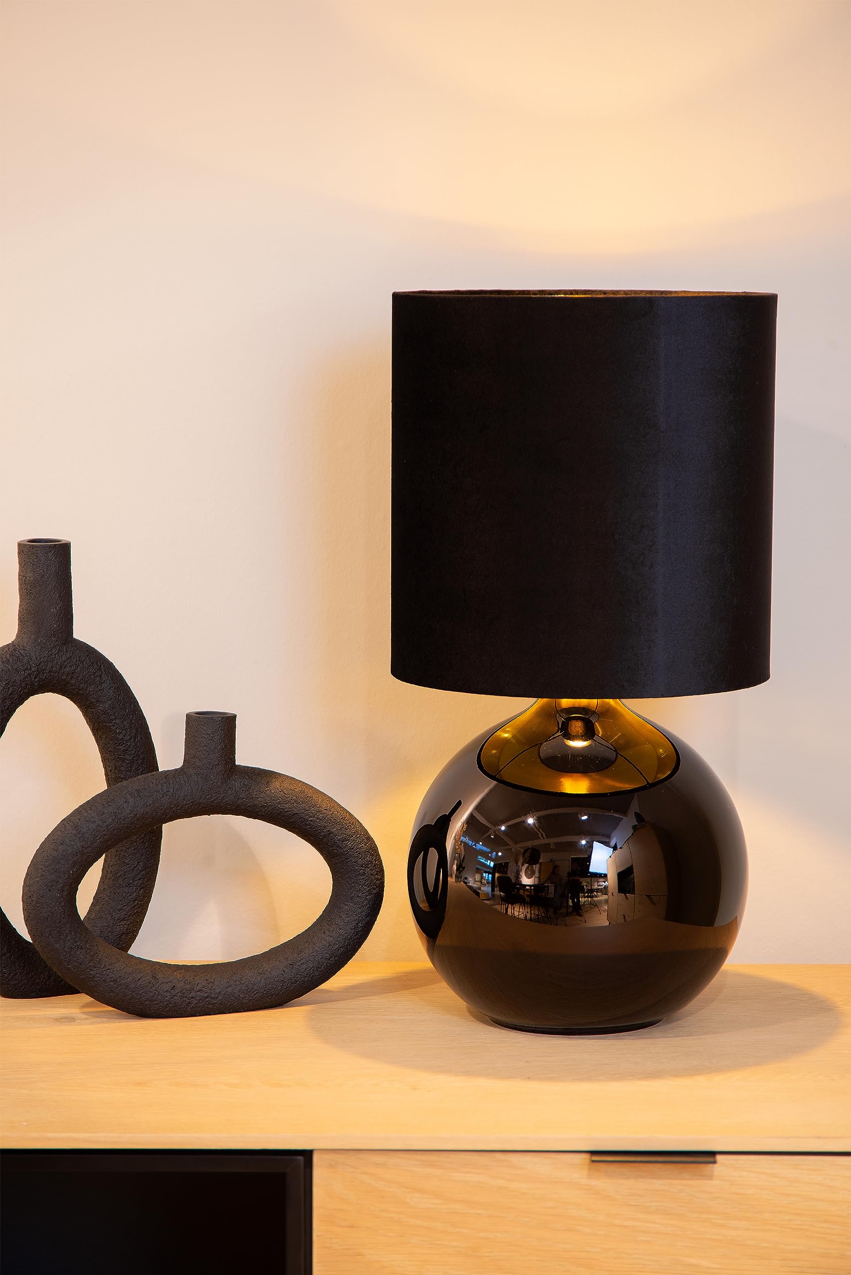 LUCIDE ESTERAD - Tischlampe - Ø 24 cm - 1xE14 - Schwarz