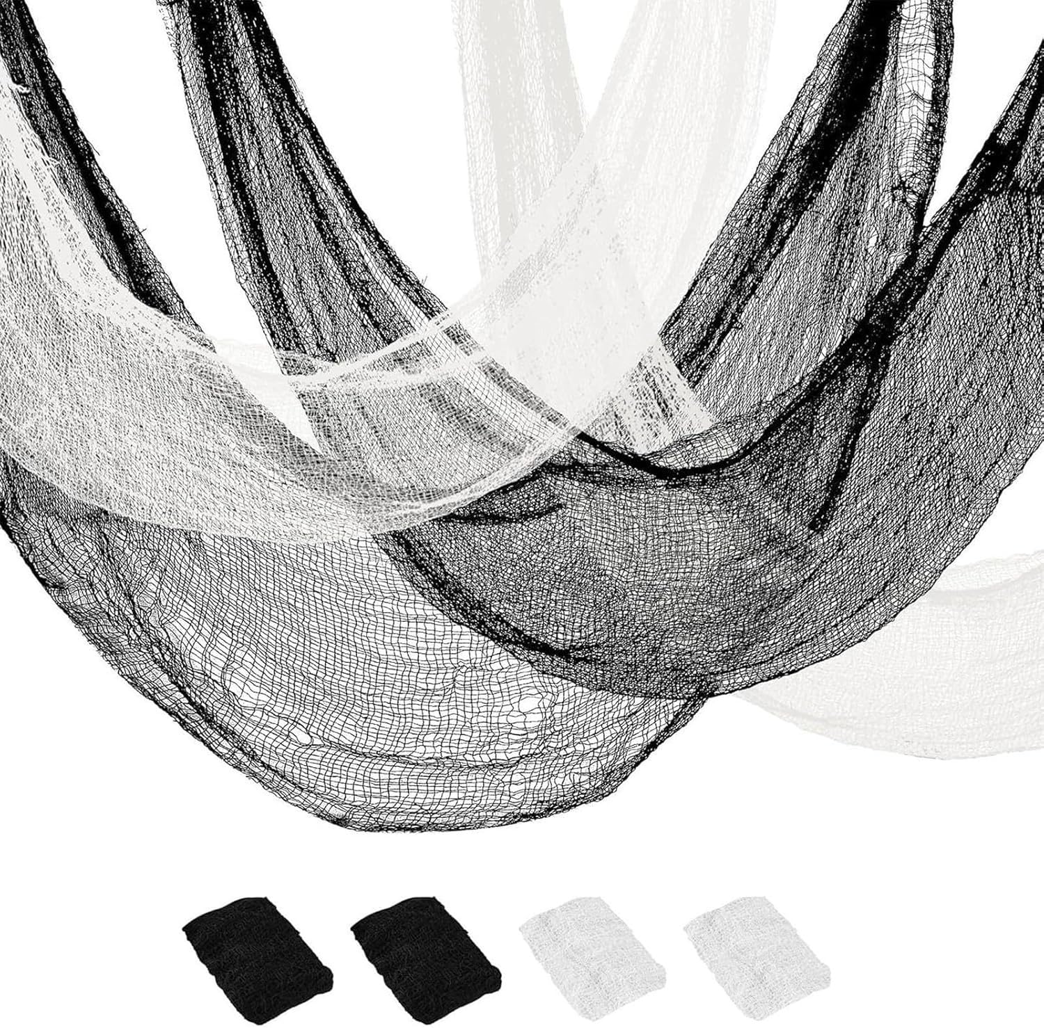 4 Tissus Effrayants Noirs Halloween – 76 X 183 Cm, Coton/polyester, Pour Décorations Intérieur/extérieur - 6