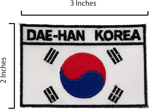 Miniatura 2 de A-ONE -Parche de aguja de Corea del Sur+Pin de emblema de Corea del Sur, parche de emblema nacional termoadhesivo coreano insignia de la bandera del