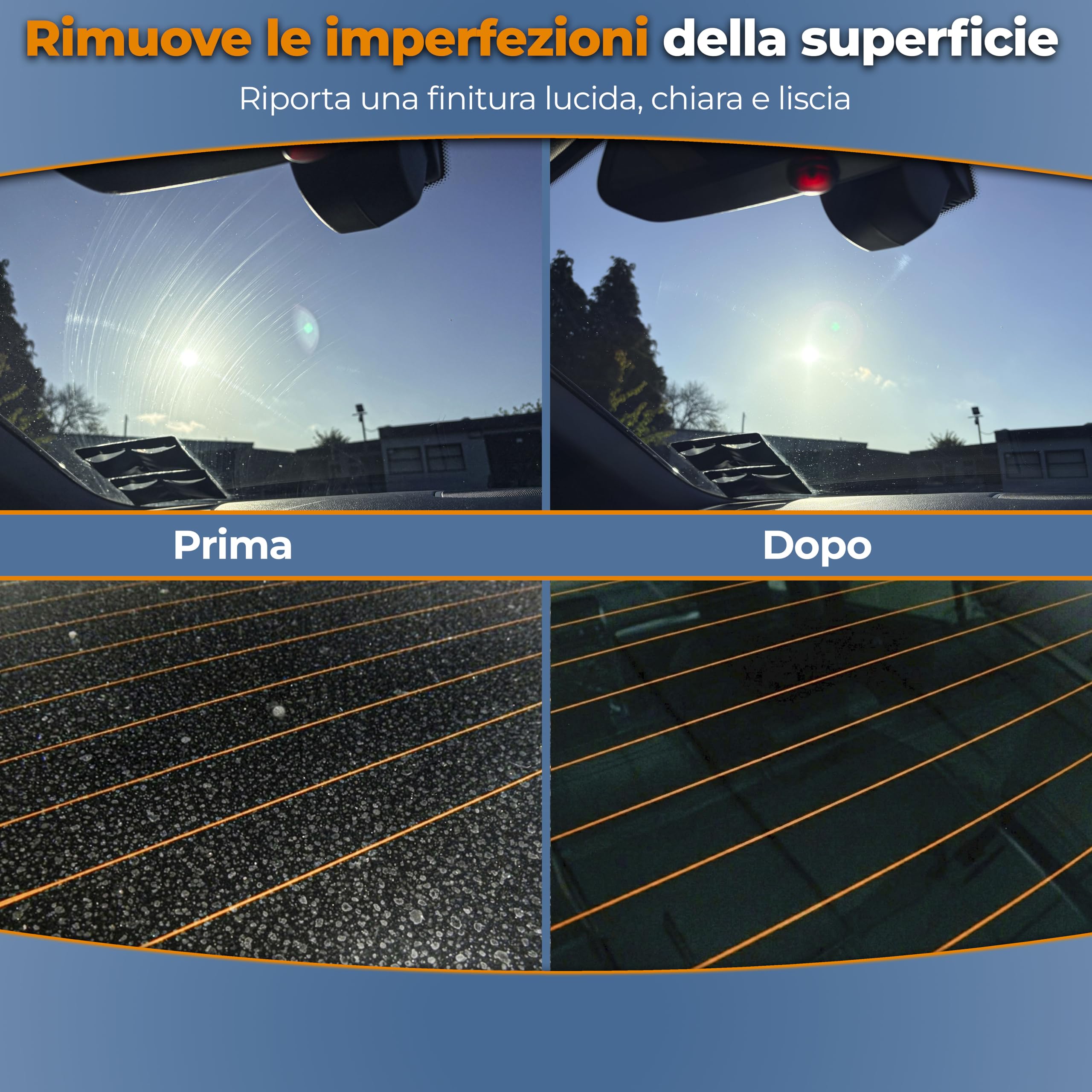 Glass Polish - 250ml Composto Lucidante per Vetri - Pasta di Ossido di Cerio Extra Concentrato per Lucidatura Professionale di Tutte le Superfici in Vetro - 2,3 Micron
