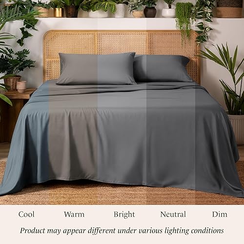Miniatura 8 de Ivy Union Juego de sábanas de microfibra, ropa de cama tamaño King, transpirable y suave, con bolsillo profundo (King, gris)