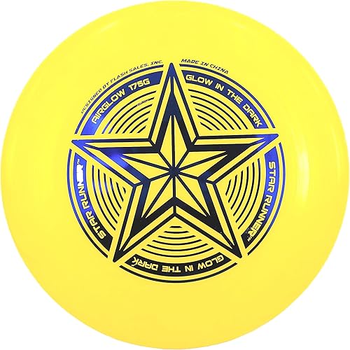 INGEAR Ultimate Frisbee Disc 6.17 oz Disco volador brillante 6.17 oz Estrella que brilla en la oscuridad juguete para niños, adultos, último, perros