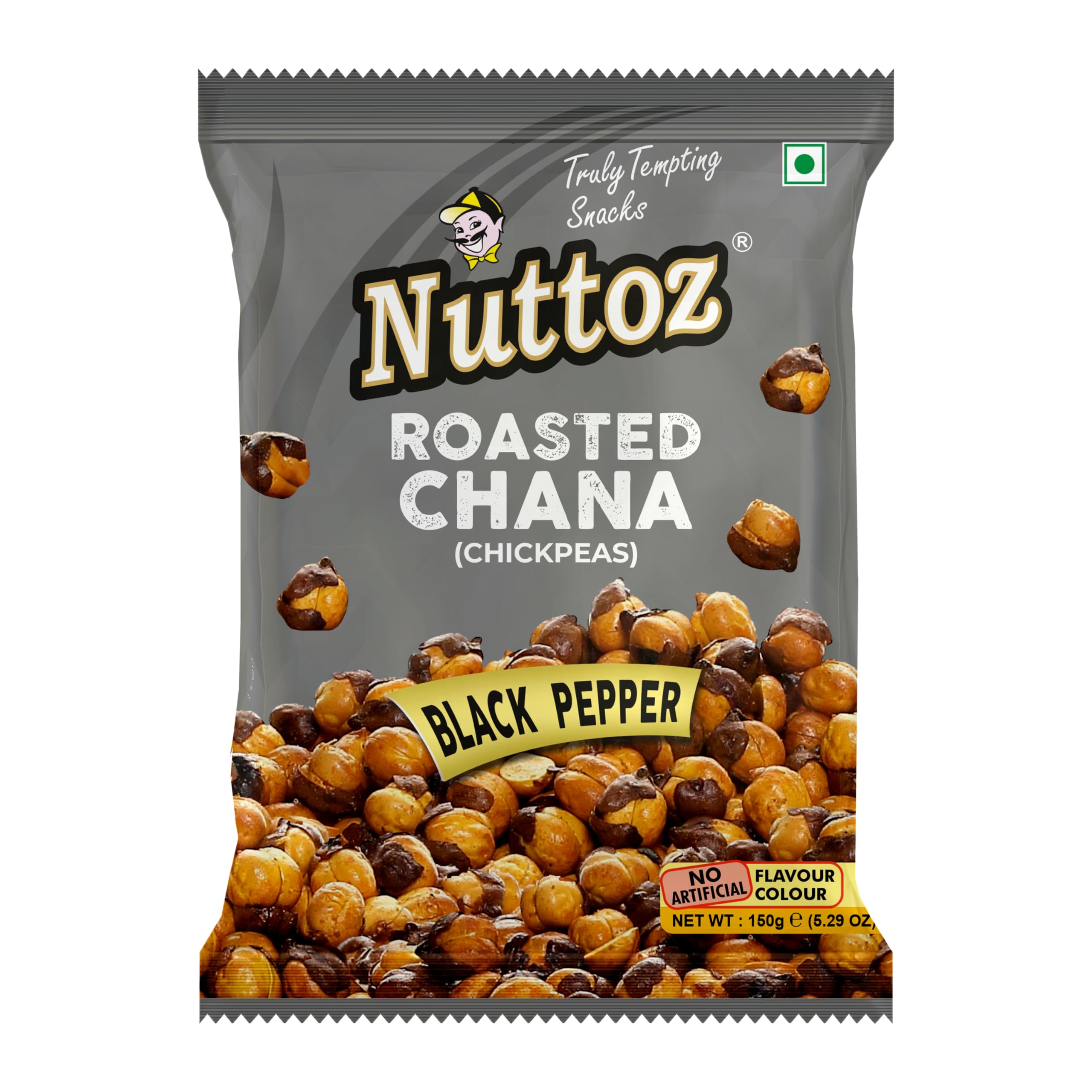 Nuttoz Roasted Chana Black Pepper 150gm | High Protein | Non Fried Ready to Eat Healthy Snack | Crunchy Snack and Namkeen-picture-12