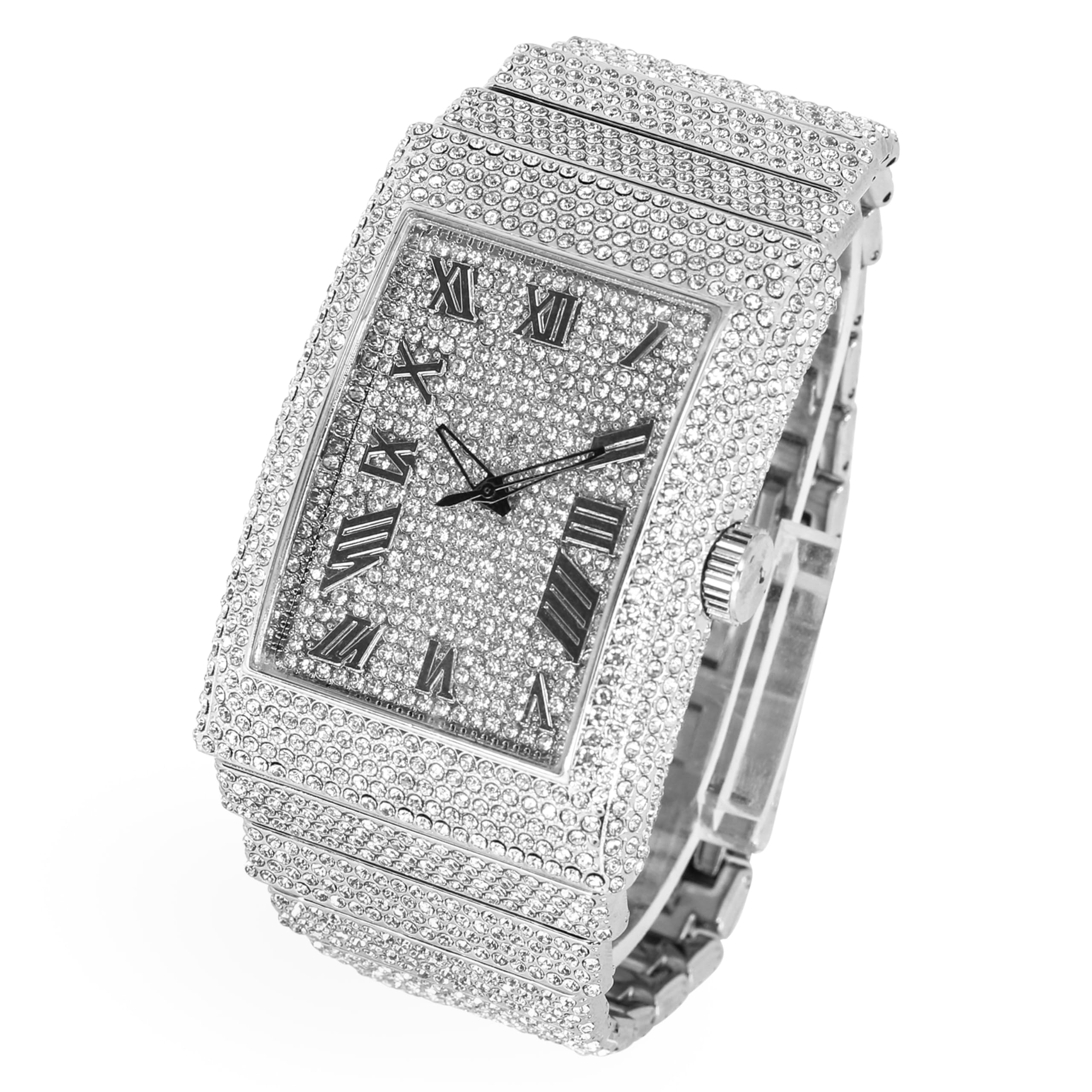 Herren-Armbanduhr und Armband, 40 mm, rechteckiges Gehäuse