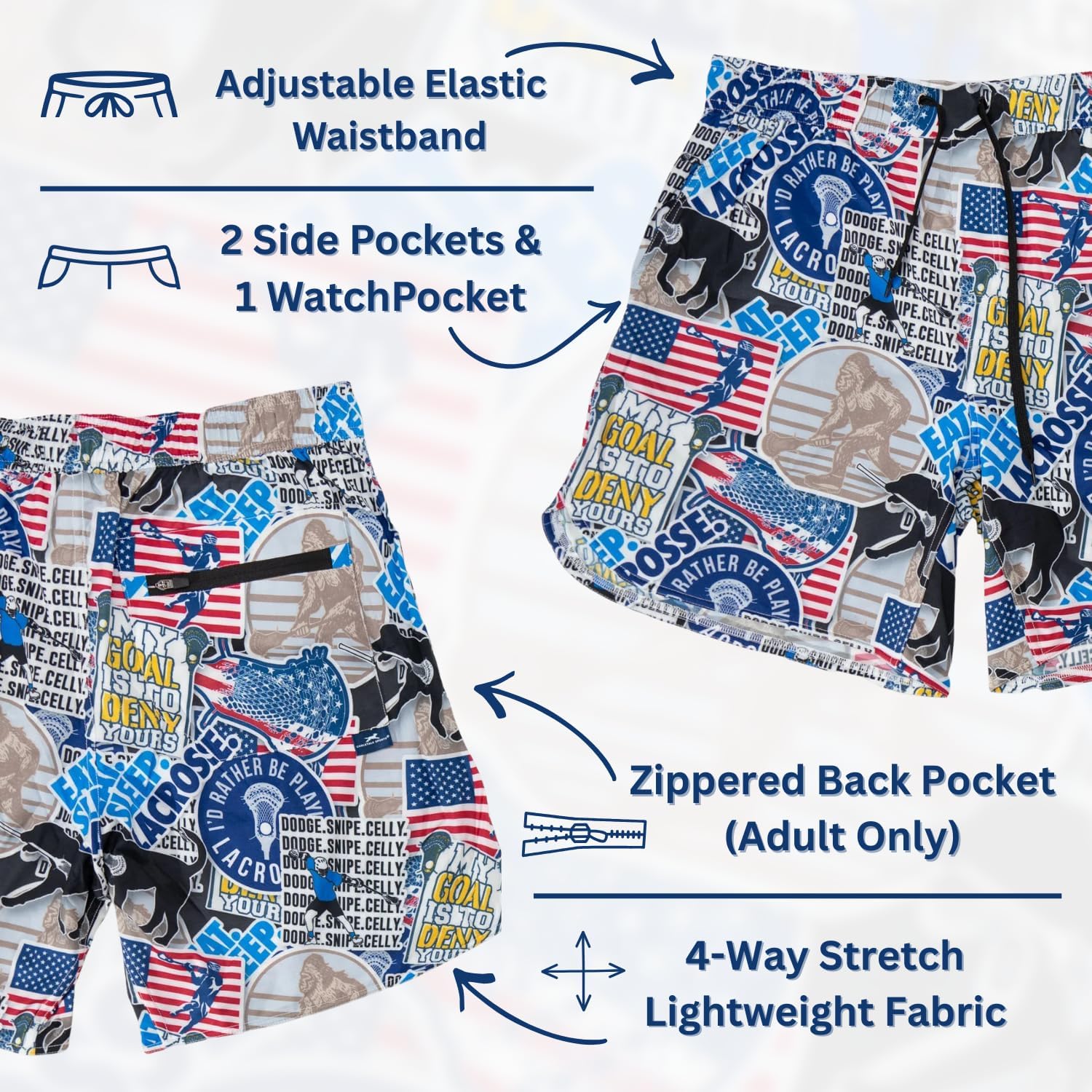 ChalkTalkSPORTS Lacrosse Shorts – Youth Adult Lacrosse Gear – Lax Gift for Boys Men – Multiple Styles