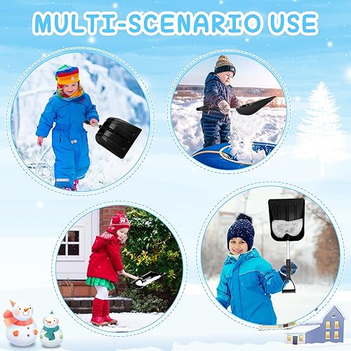 Vista 20 de Lasnten 4 piezas de pala de nieve para niños, pala de plástico para excavar, palas de playa ligeras y portátiles para niños y niñas, hogar, patio