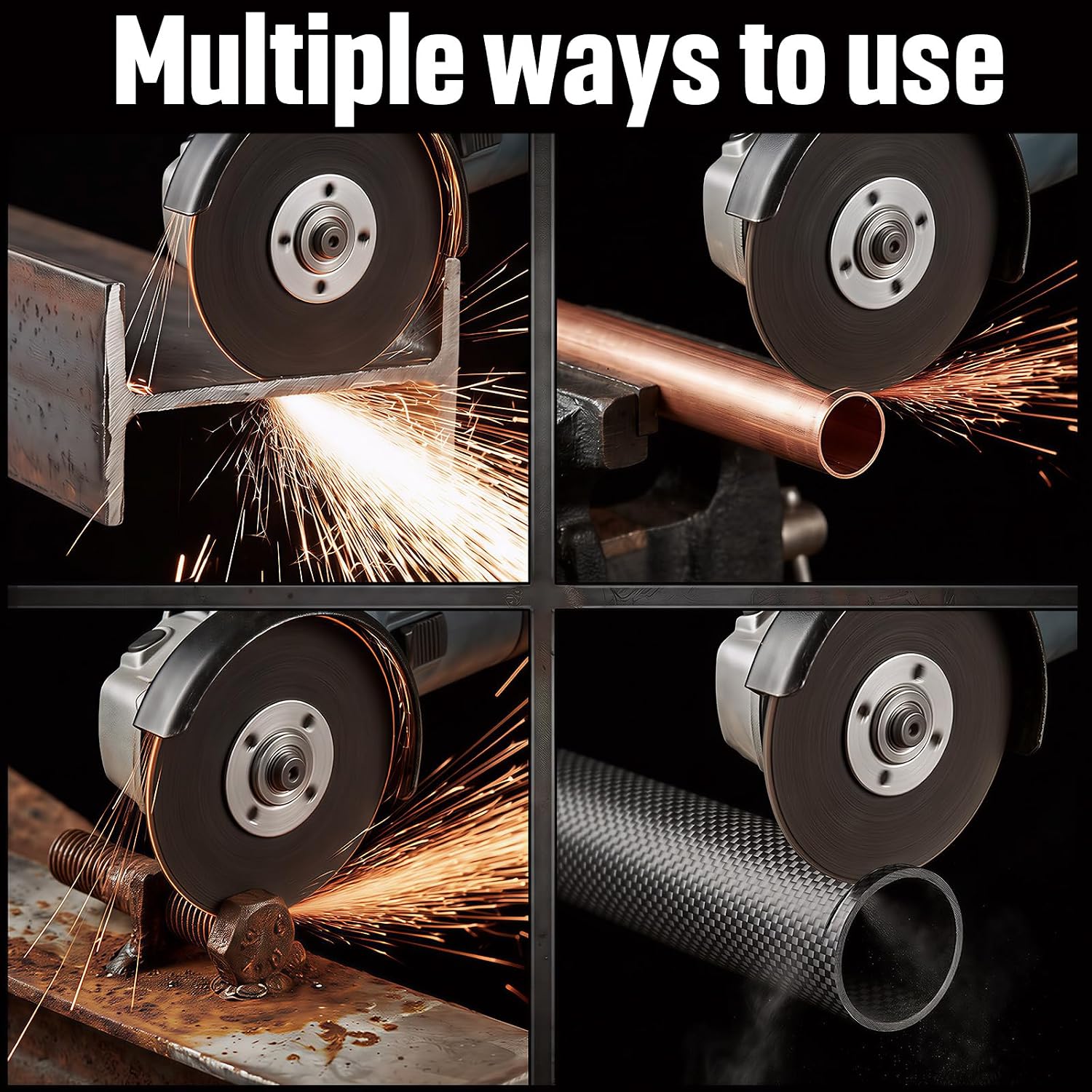 12 Pack 2-Inch Die Grinder Cut Off Wheels with 1/4" Shank Mandrel, 2" Metal Cutting Discs with 3/8" Arbor Hole, Heavy Duty Cutting Wheels for Air Die Grinder, Electric Drill & Rotary Tools