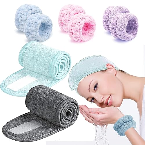 3 toallas para la cabeza facial de spa para lavarse la cara mujeres maquillaje para el cuidado de la piel esponja y toalla de rizo toalla para la