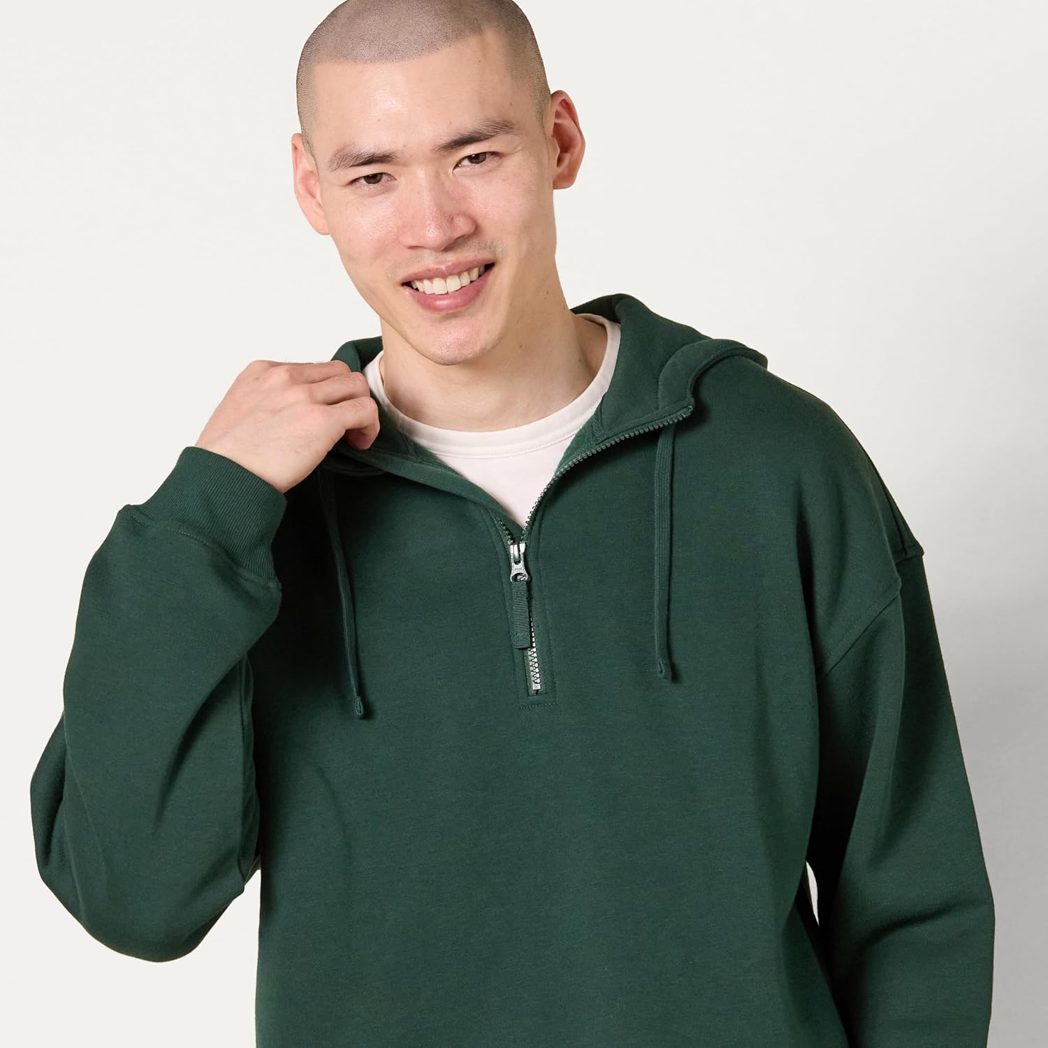 Amazon Essentials Men's Quarter-Zip Oversized-Fit Hoodie Sweatshirt