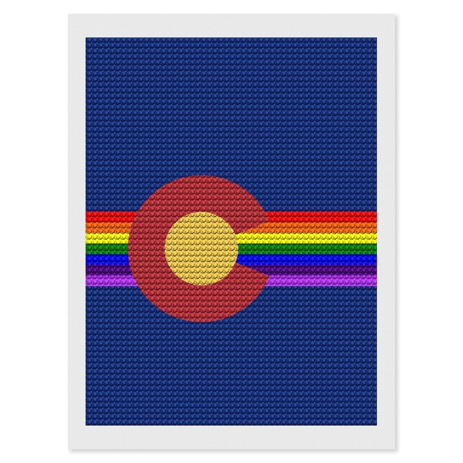 Nclqvjxzkhw Style Colorado Lgbt Flag Diamond Art Painting For Adult Round Diamonds Pictures Arts Crafts Home Wall Decor 12"X16"