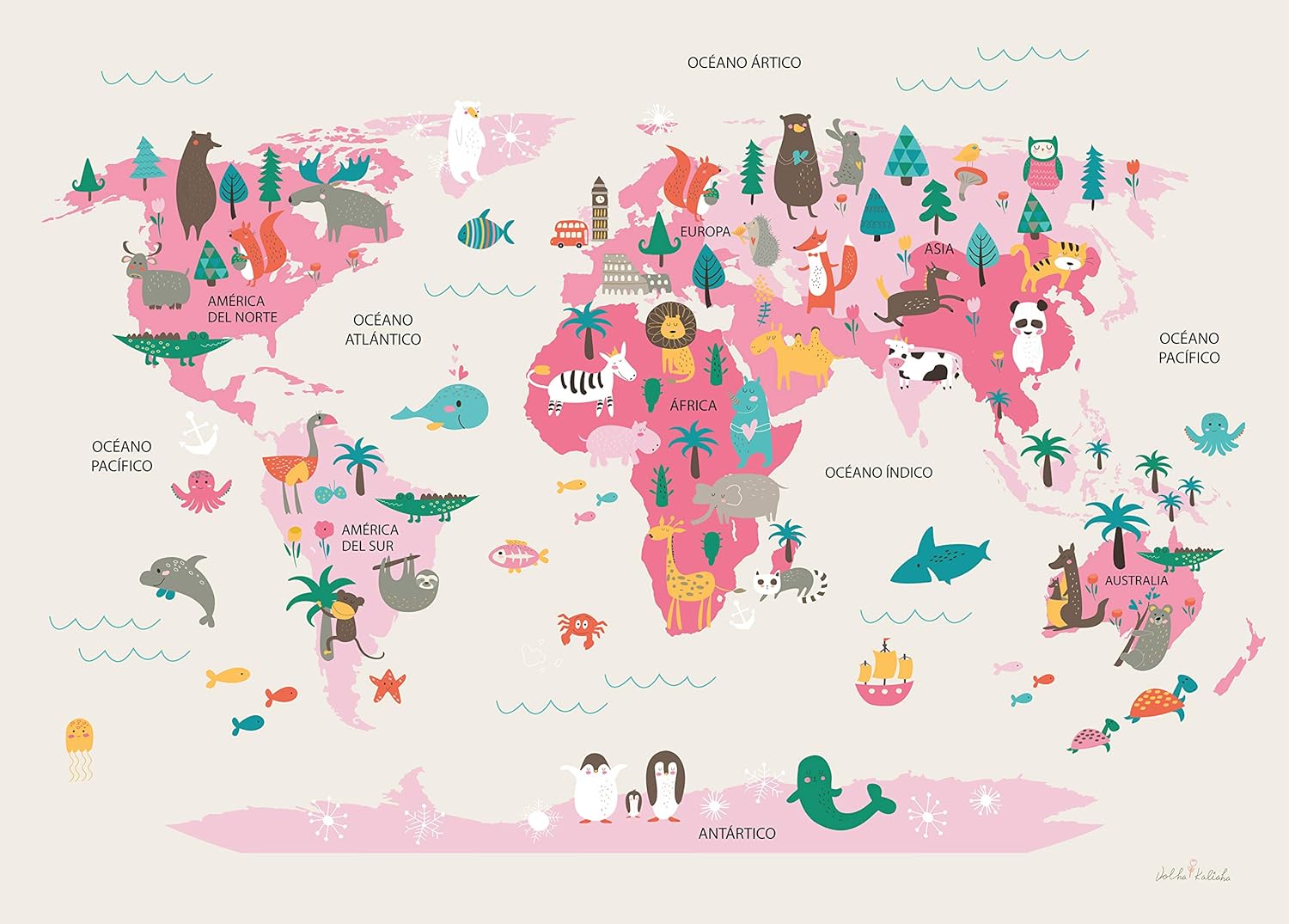 Stampa Planisfero Rosa Cartel Gigante 100x70 Cms Amazon It Casa E Cucina Planisfero Rosa