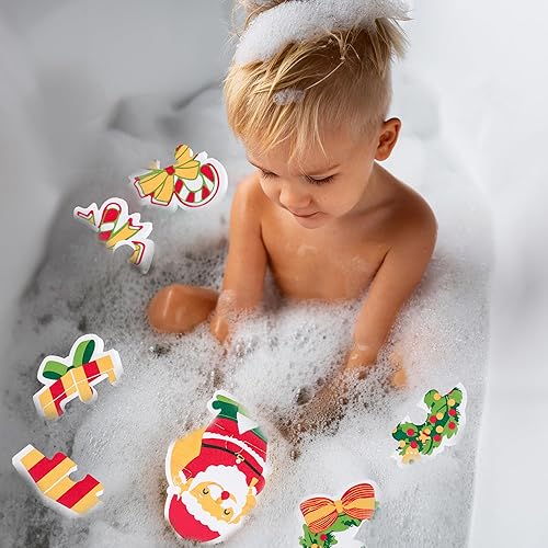 Miniatura 7 de ArtCreativity Rompecabezas de Navidad para bebés – 9 rompecabezas – Juguetes de Navidad EVA para bebés que flotan en el agua – 9 diseños de