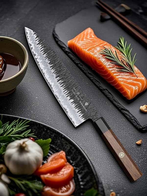 SANMEIHO 8 Inch Japanese Chef Knife, Hand Forged Gyuto Knife 9 Layers by SANMEIHO - Image 7