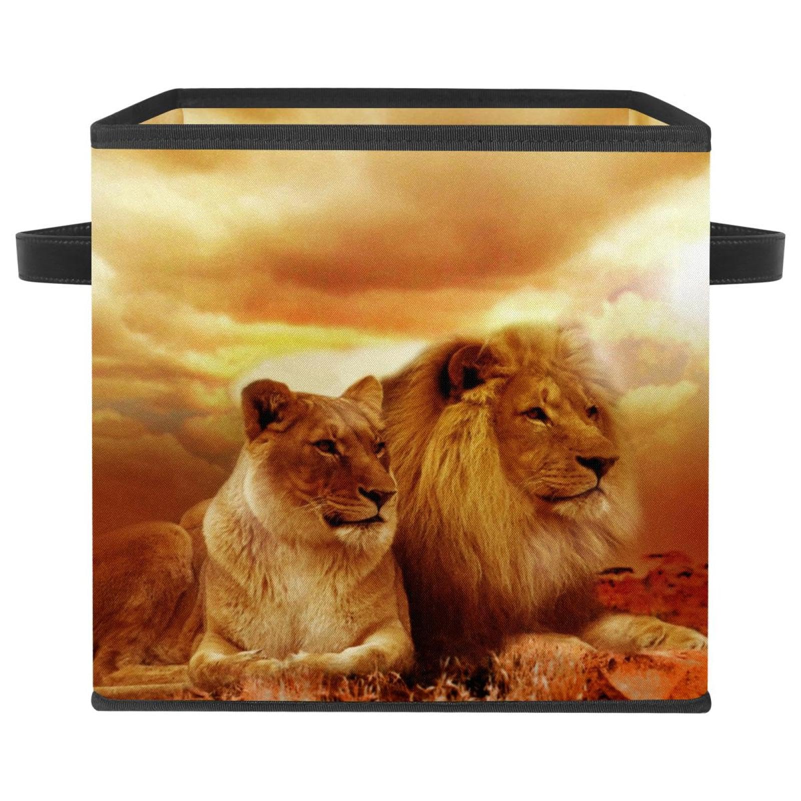 Cube de rangement pliable pour jouet et vêtement avec bacs de rangement Afrique Safari