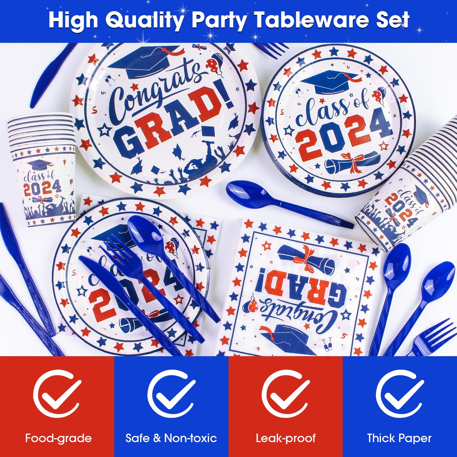 Snapklik.com : Graduation Party Supplies, Congrats Grad Dinnerware Set ...