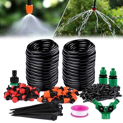 Bearbro Garden Irrigation System,130ft/40M Drip Irrigation,Automatic Micro Irrigation Kits,1/4