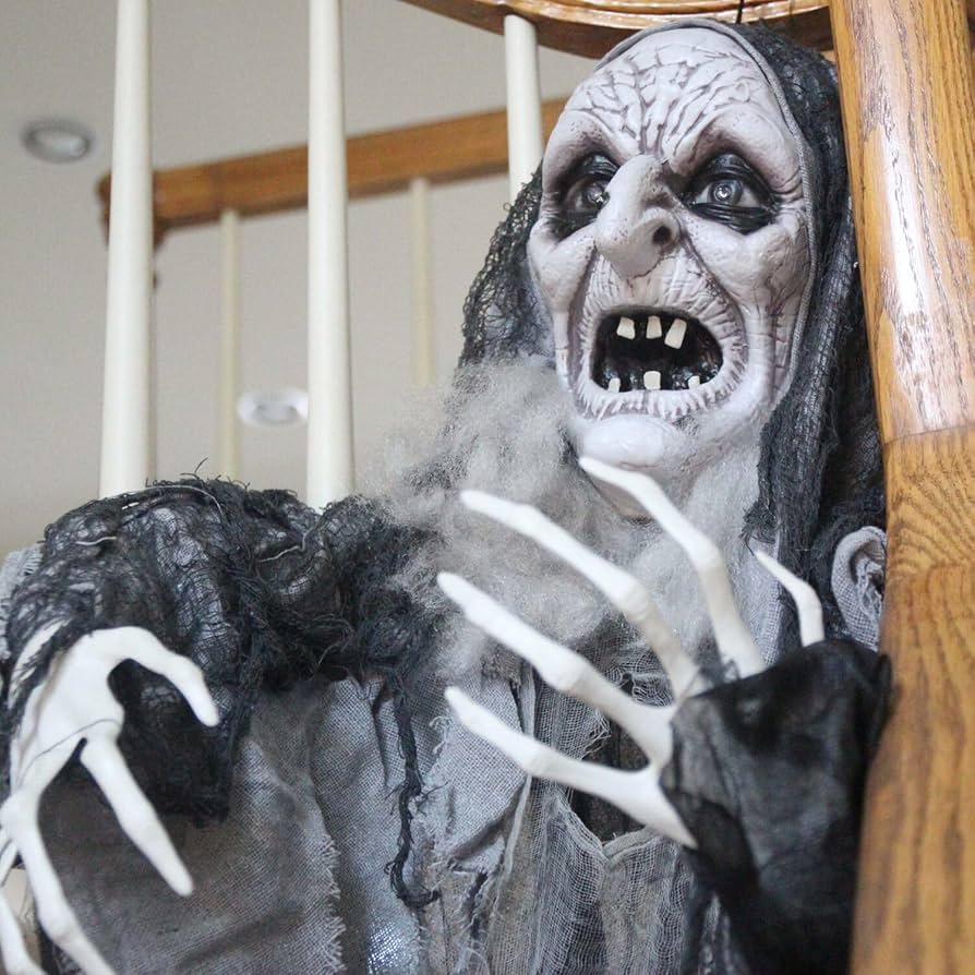 Amazon.com: Haunted Hill Farm Life-Size Scary Talking Witch
