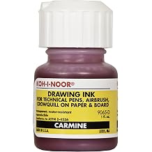 Koh-I-Noor Pigment-Based Drawing Ink, 1 oz Bottle, Carmine 9065D.CAR